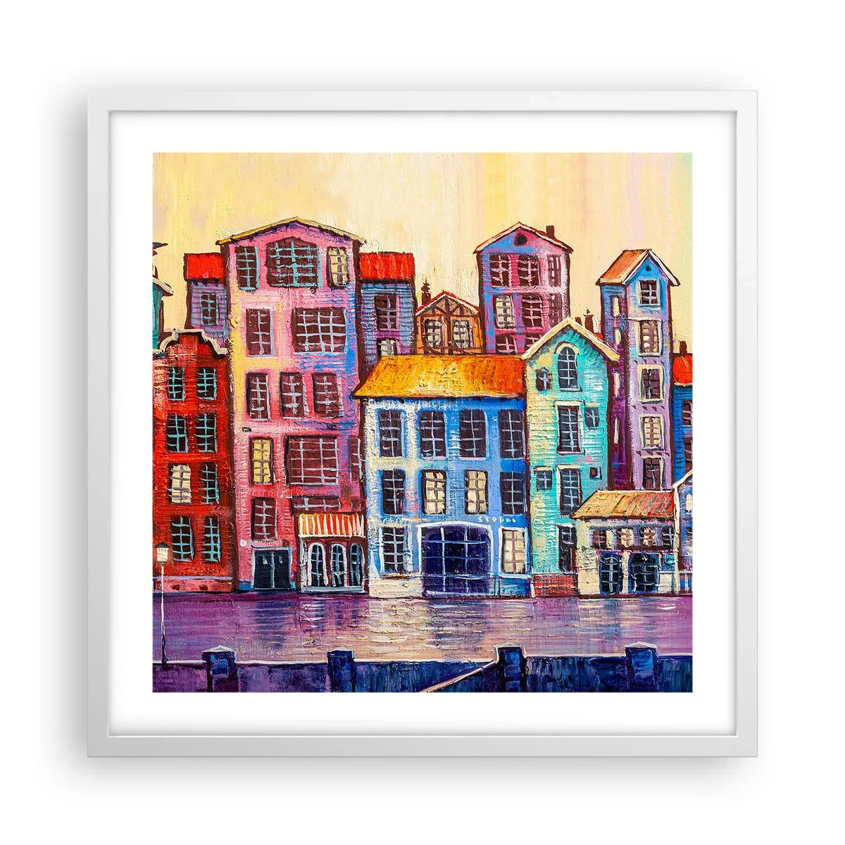 Poszter fekete keretben - Egy város, mint egy tündérmese - 50x50 cm