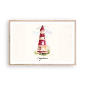 Poszter világos tölgy keretben - Körbe mindíg időjárás - 91x61 cm