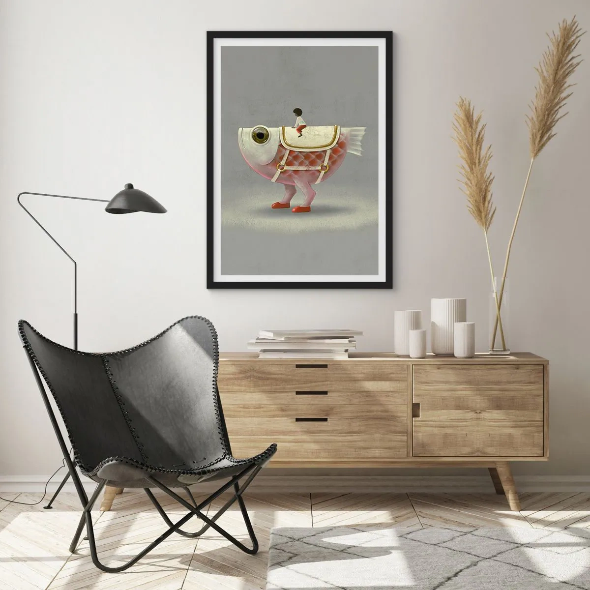 Poszter fehér keretben - A halas lovas - 61x91 cm
