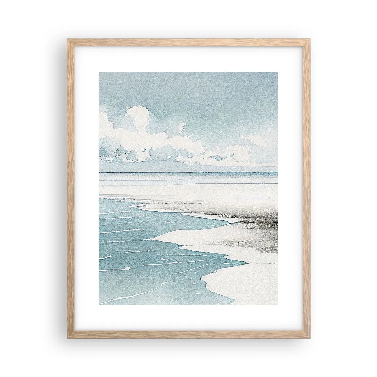 Poszter világos tölgy keretben - Szelíd dagály - 40x50 cm