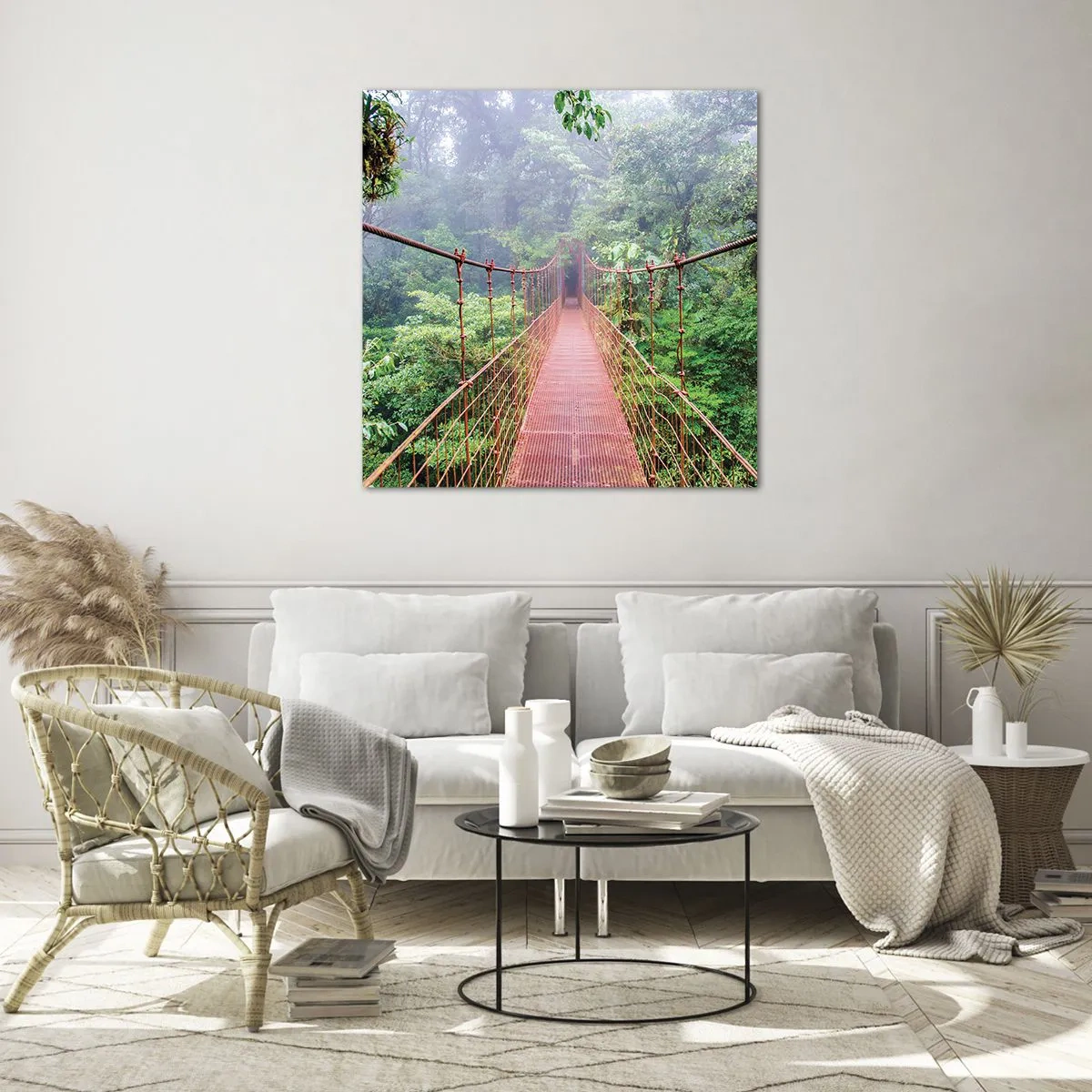 Üveg kép - A lomkoronák fölé függesztve - 60x60 cm