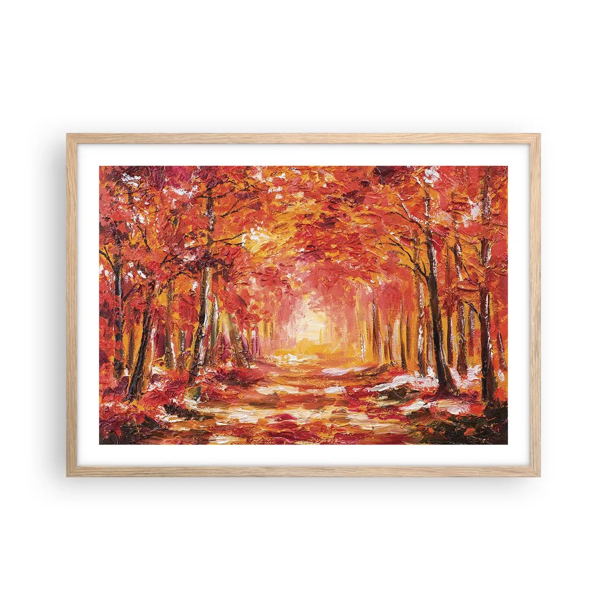 Poszter világos tölgy keretben - Rézerdő - 70x50 cm