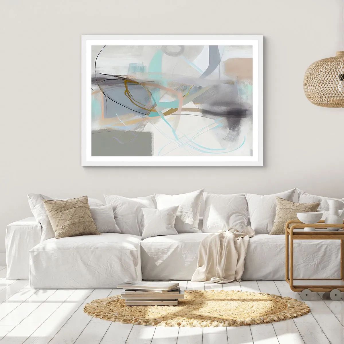 Poszter fekete keretben - Ködös absztrakció - 70x50 cm