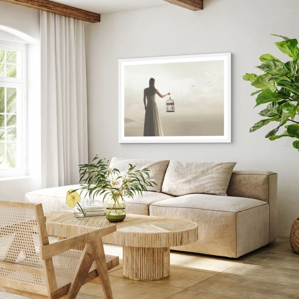 Poszter fekete keretben - Légy szabad - 70x50 cm