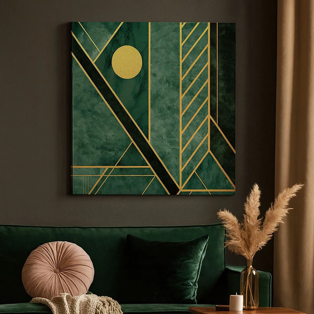 Vászonkép - Az arany és azúrkék dinamikája - 30x30 cm