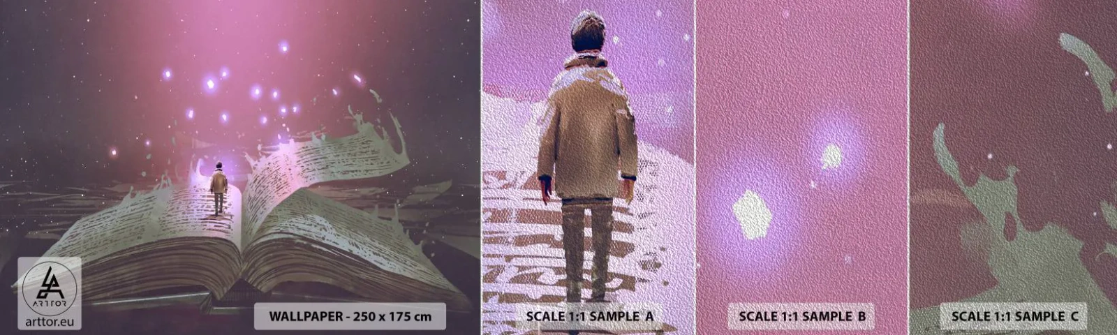 Fotótapéta Minta Premium Sand - Meghívás egy másik világba – olvass! - Grafika, Absztrakció, Darab - 100x30 cm