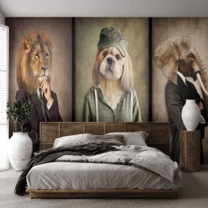 Fotótapéta Premium Canvas - Inkább nyugalom - Absztrakció, Oroszlán, Kutya - 300x210 cm