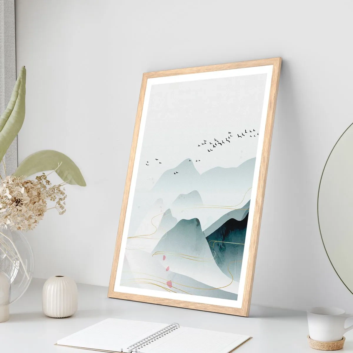 Poszter világos tölgy keretben - A csúcsok fölött - 61x91 cm