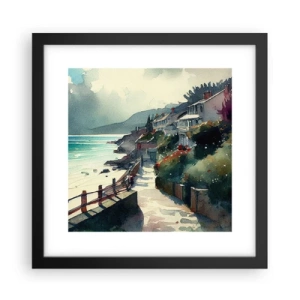 Poszter fehér keretben - Mediterrán város - 30x30 cm