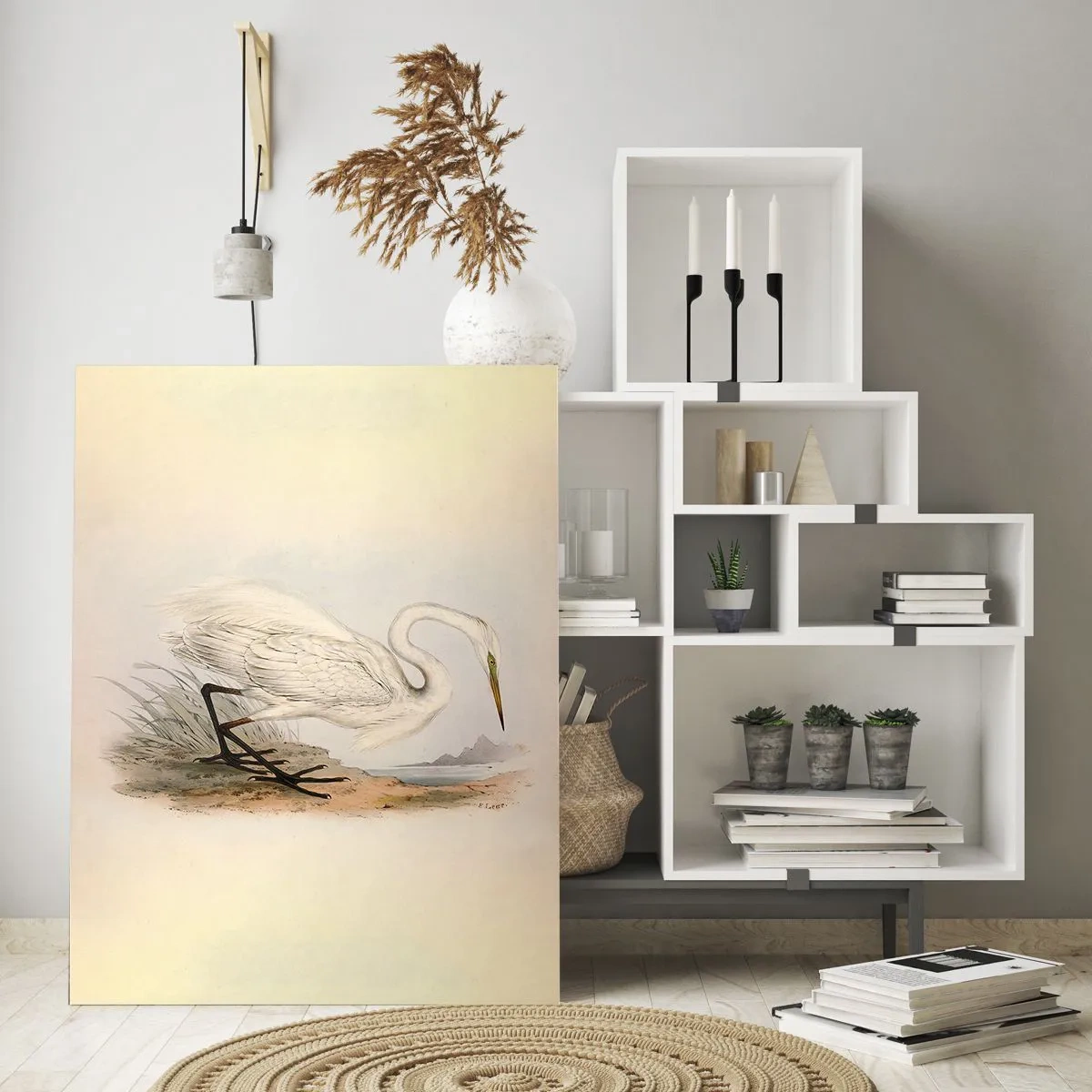 Üveg kép - Hölgy a nádasban - 50x70 cm