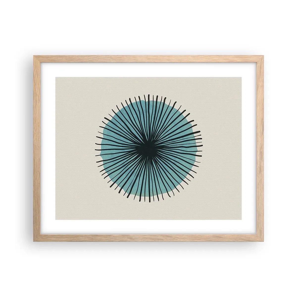 Poszter világos tölgy keretben - Ragyogóan a kékben - 50x40 cm