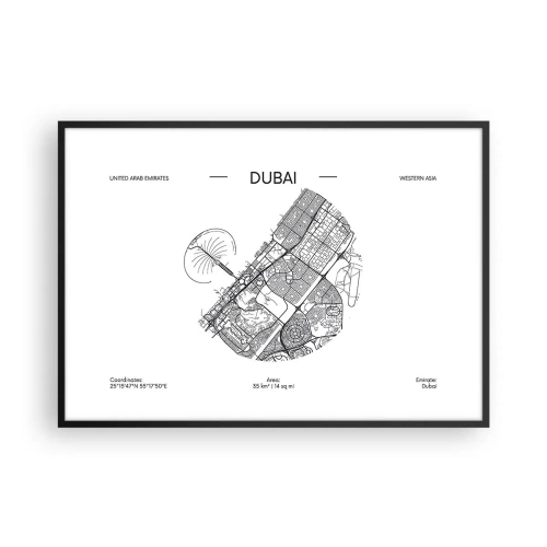 Poszter fehér keretben - Dubai anatómiája - 100x70 cm