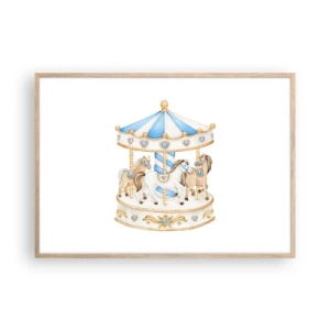 Poszter világos tölgy keretben - Édes gyermekkor - 100x70 cm