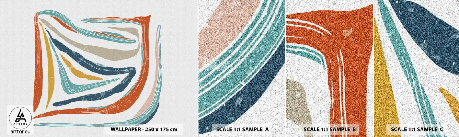 Fotótapéta Minta Öntapadós Deluxe Sticker - Barátságosan mosolygó absztrakció - Boho, Darab, Modern - 100x30 cm