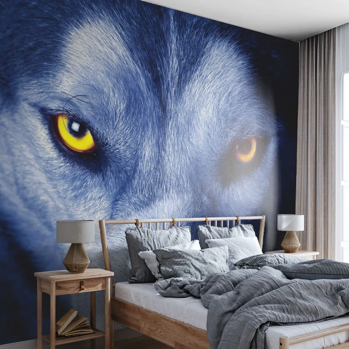 Fotótapéta Premium Canvas - Hipnotizáló nézés - Állatok, Farkas, Szemek - 250x175 cm