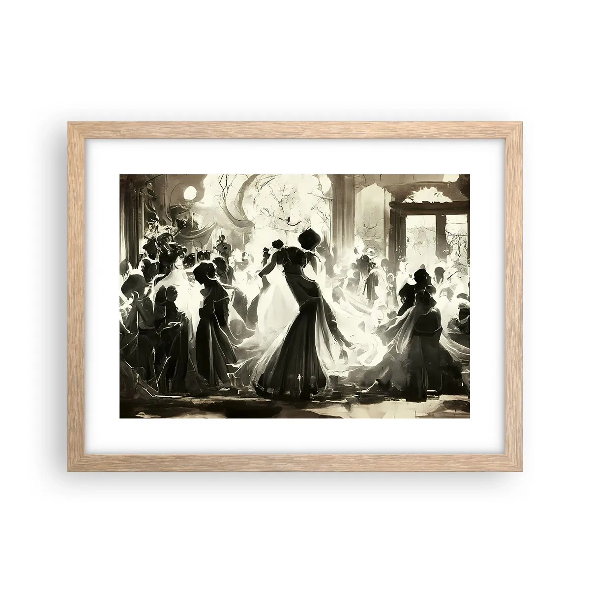 Poszter világos tölgy keretben - Nagy álarcosbál - 40x30 cm