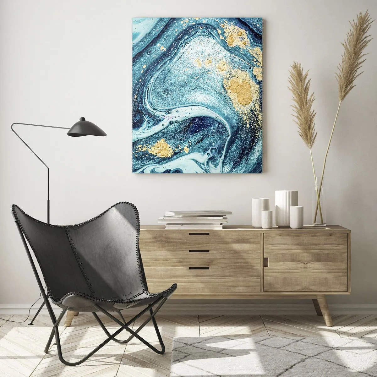Üveg kép - Kék örvény - 70x100 cm