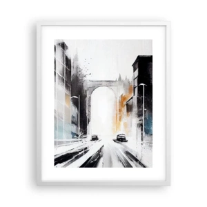 Poszter fekete keretben - Várostanulmány: építészet és mozgás - 40x50 cm