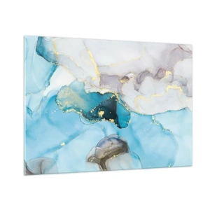 Üveg kép - Tanulmány a szürke és a türkiz találkozásáról - 100x70 cm