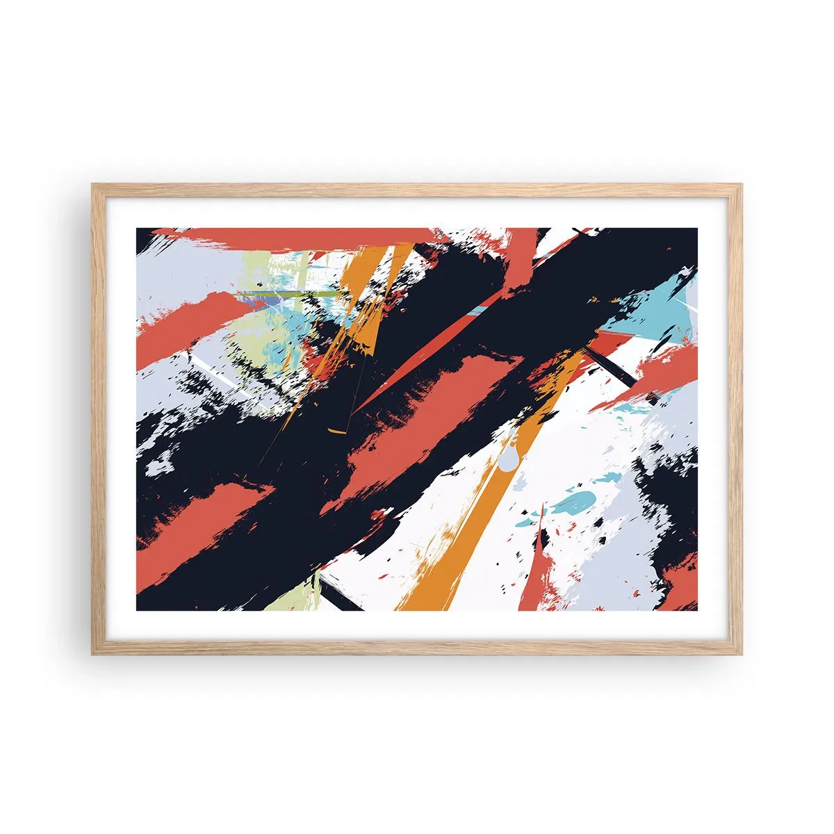 Poszter világos tölgy keretben - Dinamikus kompozíció - 70x50 cm