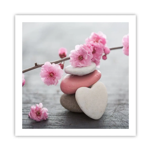 Poszter - Boldogság a cseresznyevirággal - 60x60 cm