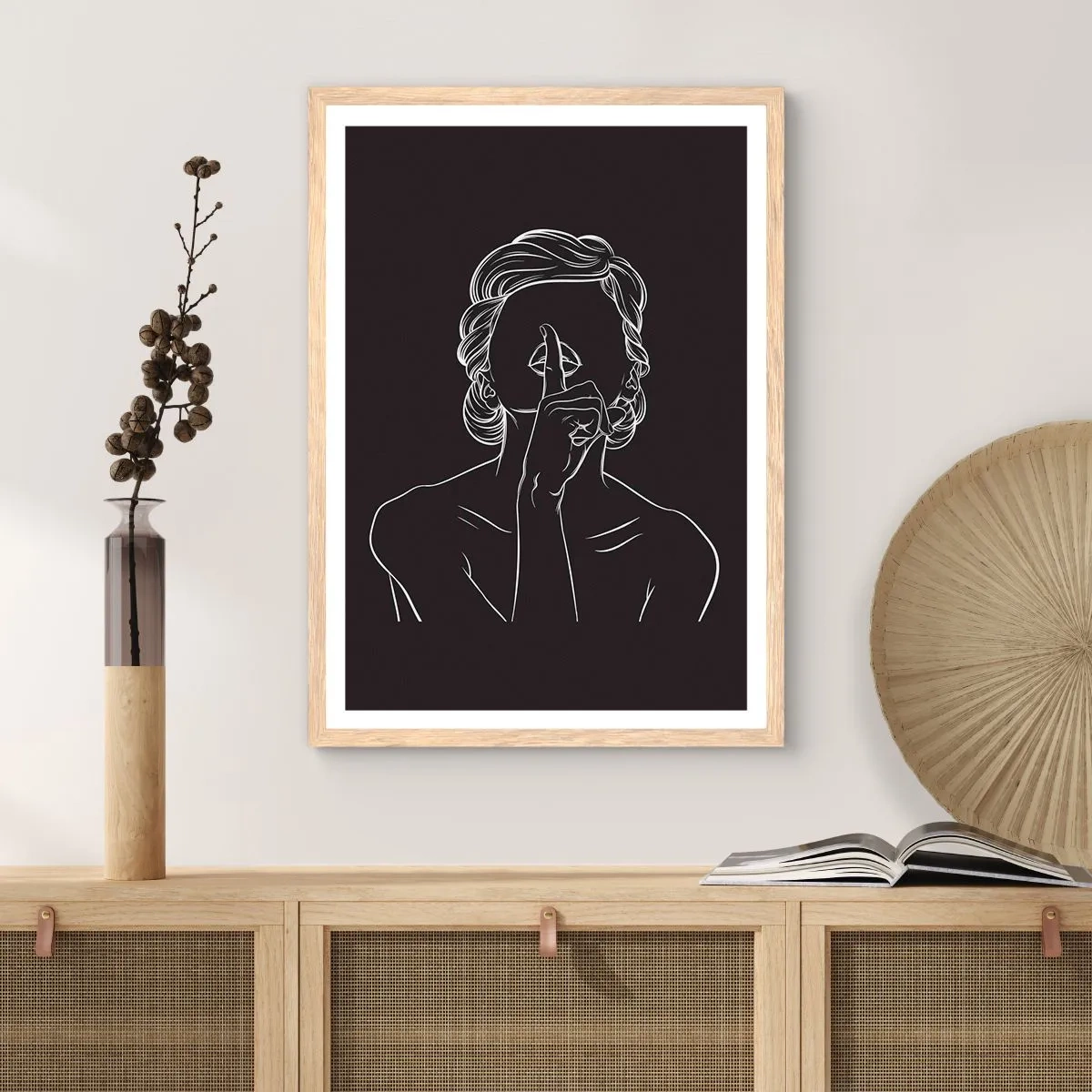 Poszter világos tölgy keretben - A szépség csendben virágzik - 50x70 cm