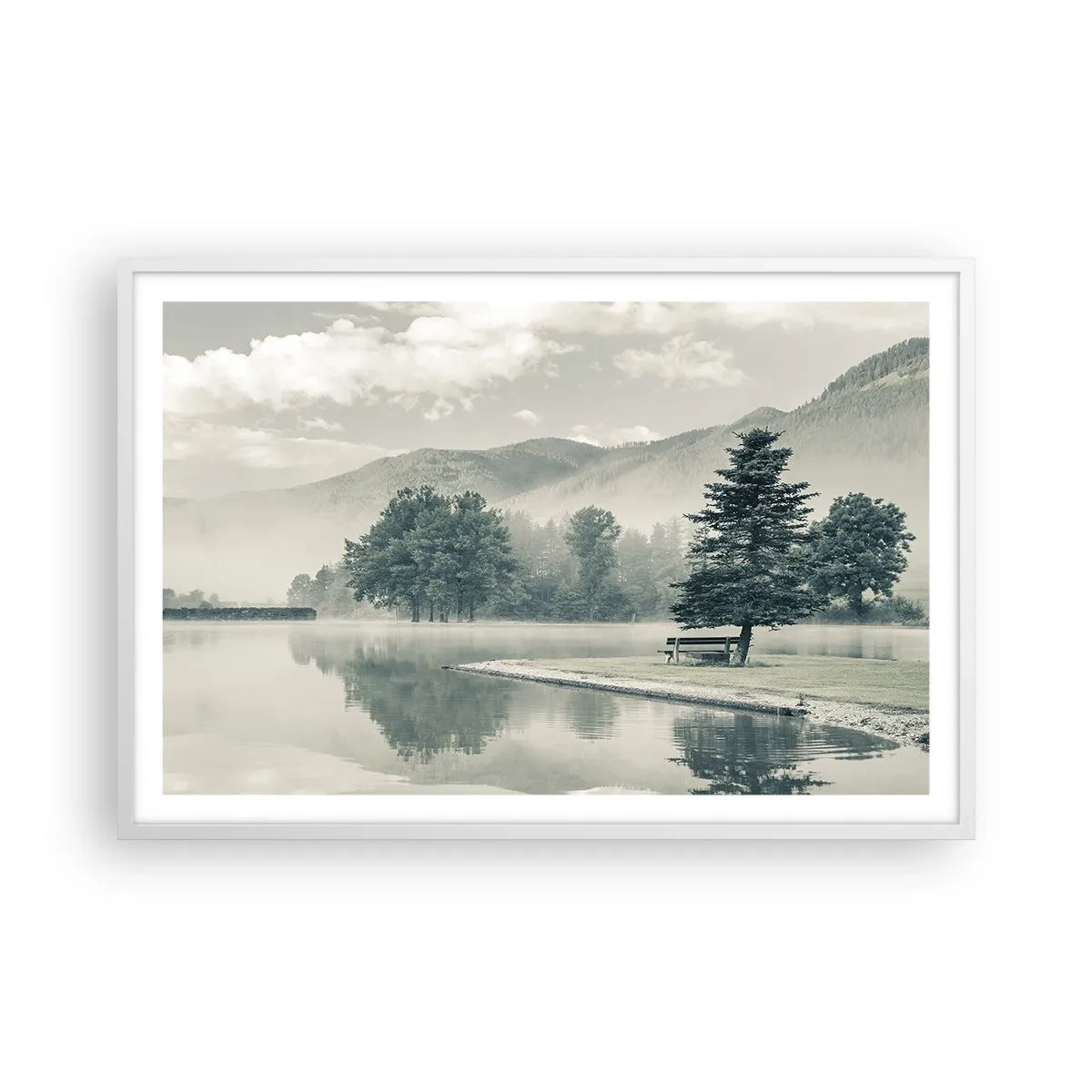 Poszter fekete keretben - A tó még alszik - 91x61 cm