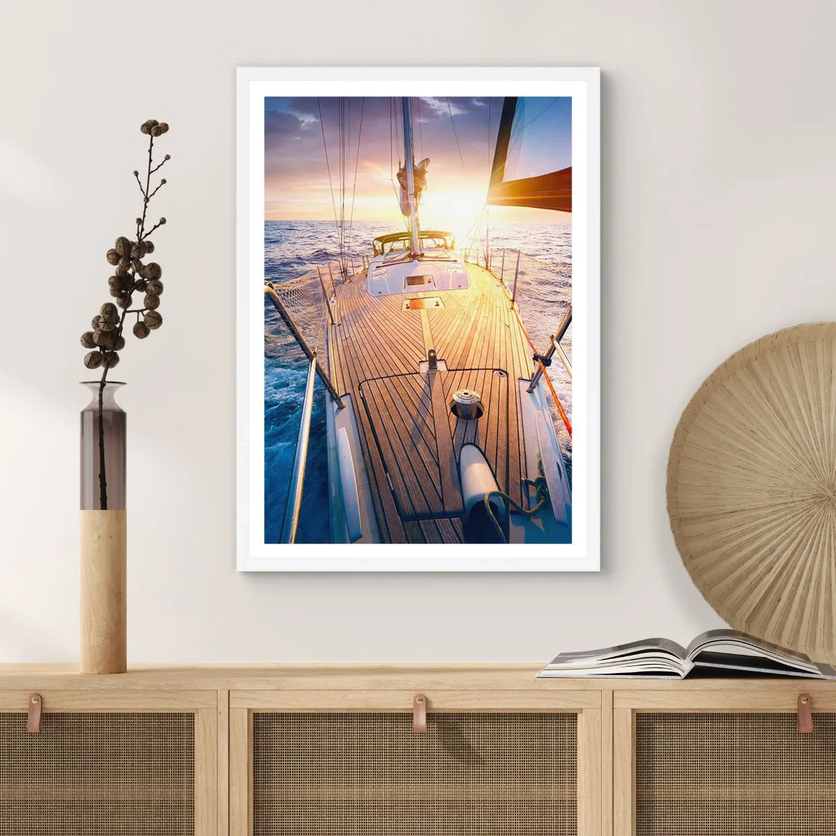 Poszter fekete keretben - Futás a hullámokon - 61x91 cm