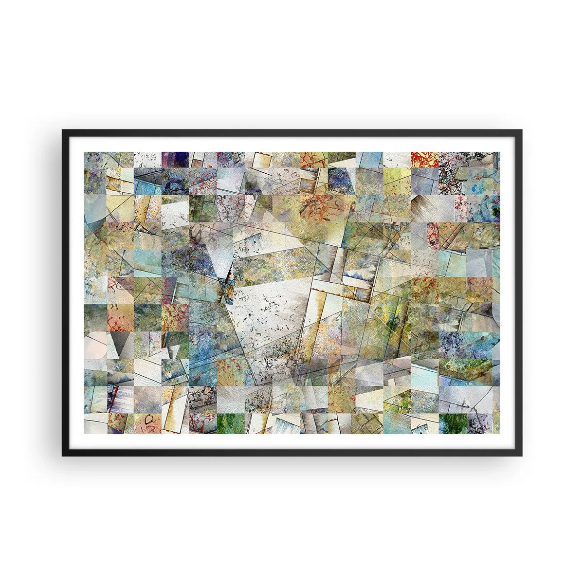 Poszter fehér keretben - Geometrikus átrendeződés - 100x70 cm