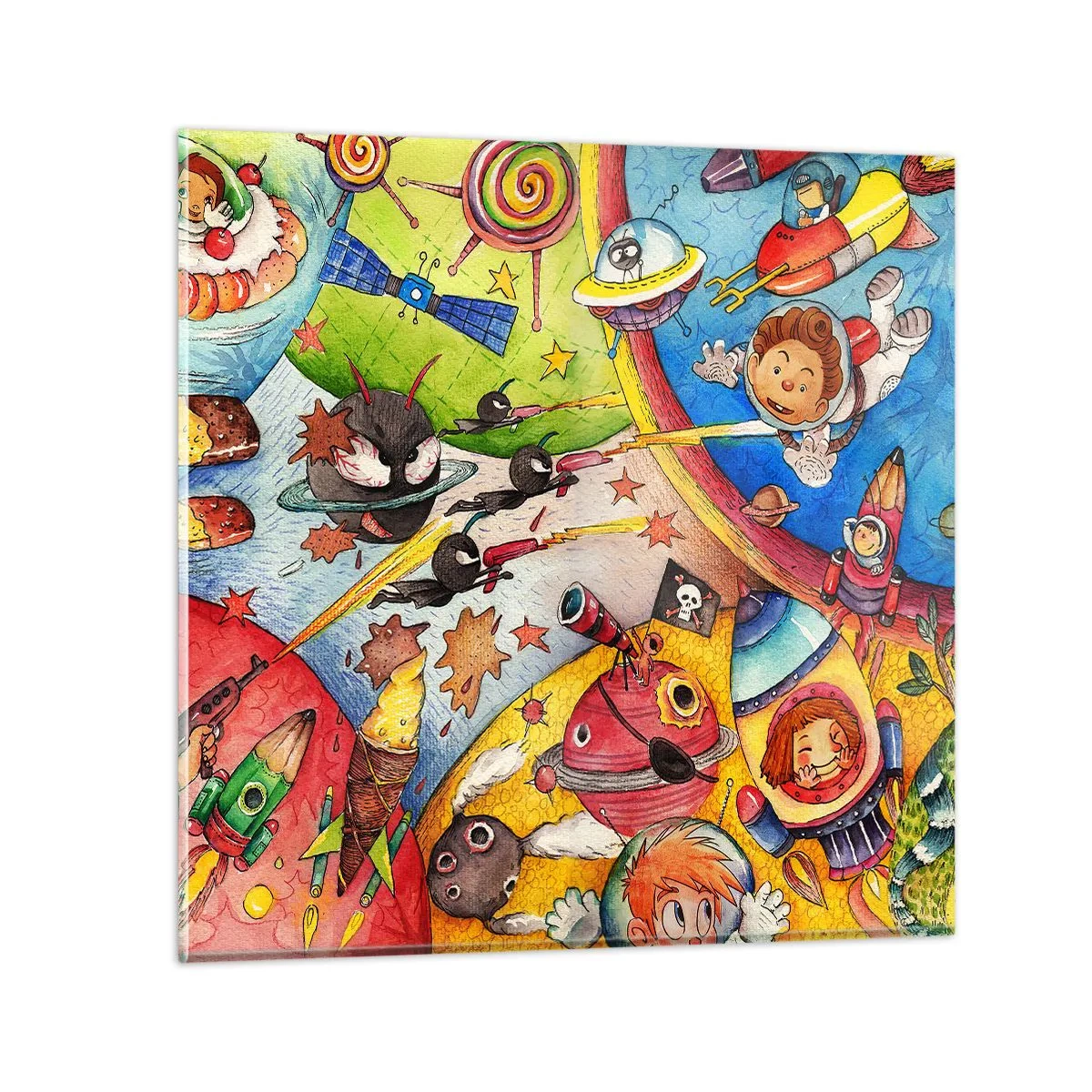 Üveg kép - Nagy űrkaland - 70x70 cm
