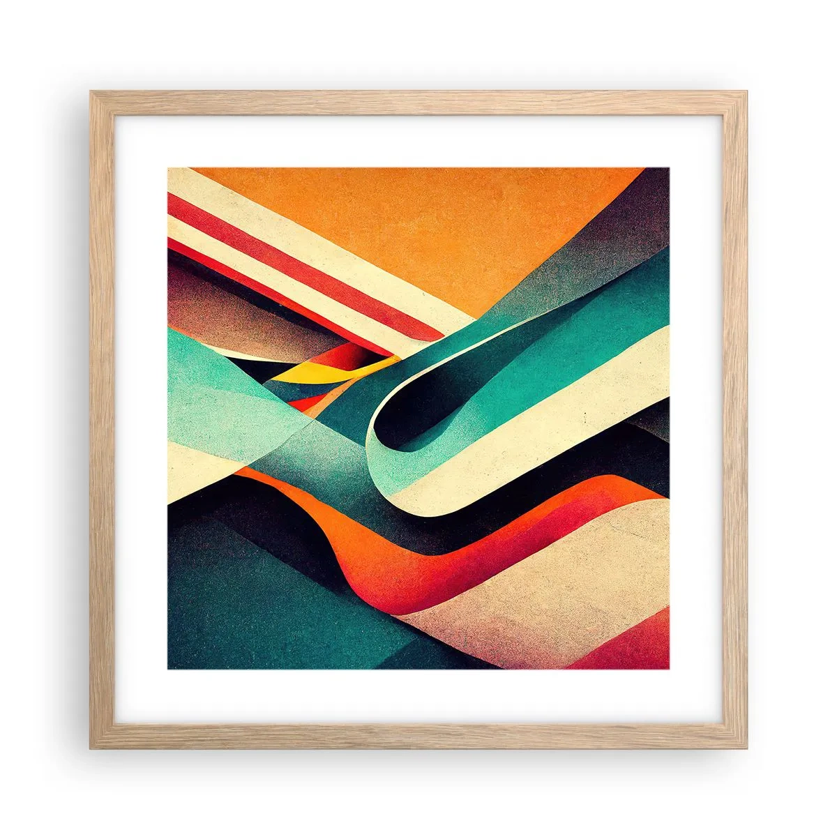 Poszter világos tölgy keretben - Intenzív kompozíció - 40x40 cm