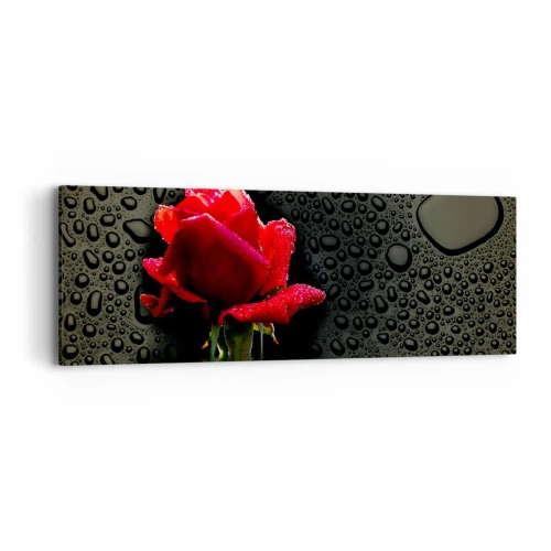 Vászonkép - piros és fekete - 90x30 cm