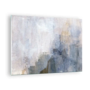 Üveg kép - Egy absztrakt kompozíció hideg kék és bézs árnyalatokban. - 70x50cm - Színtónusok és akkordok - Modern fali dekoráció nappalihoz és hálószobához ARTTOR