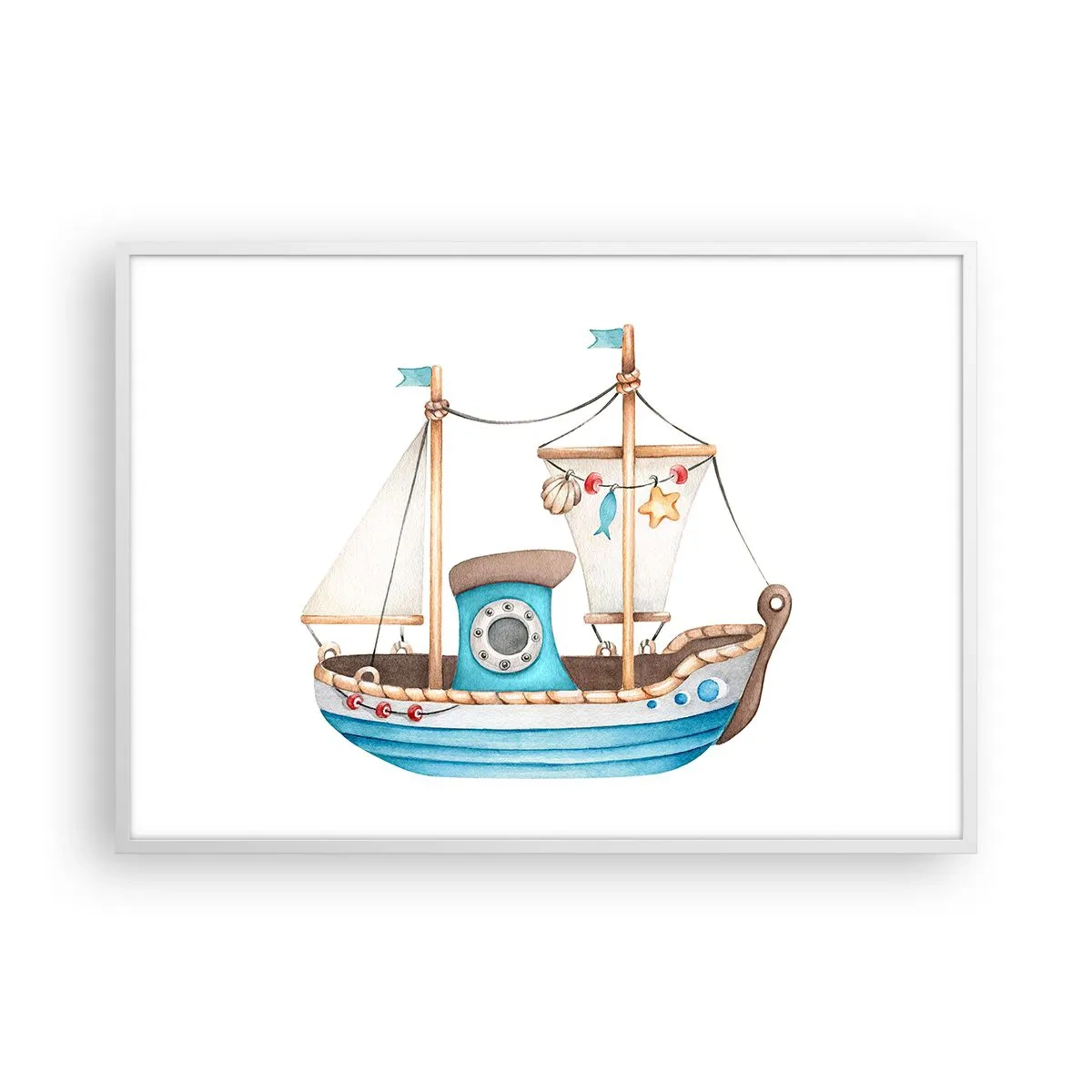 Poszter fekete keretben - Ahoj, kaland! - 100x70 cm