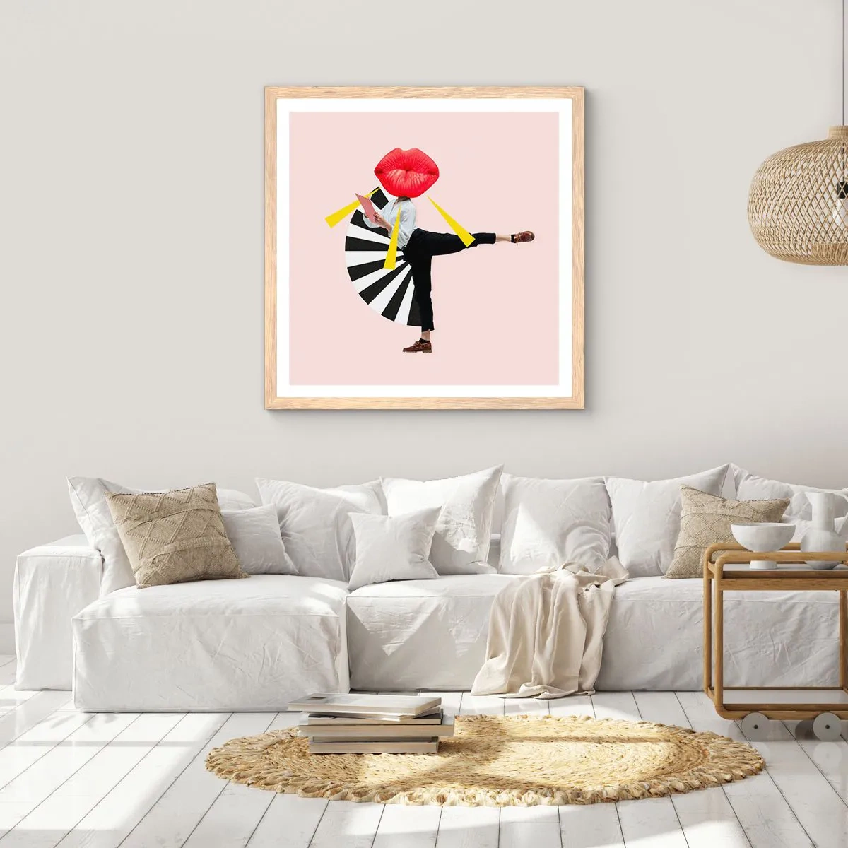 Poszter világos tölgy keretben - Szürreális pop art - 30x30 cm