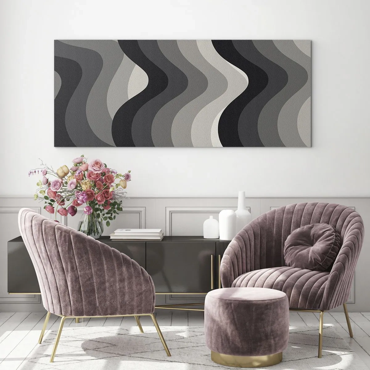 Üveg kép - Hullám a hullám után - 100x40 cm