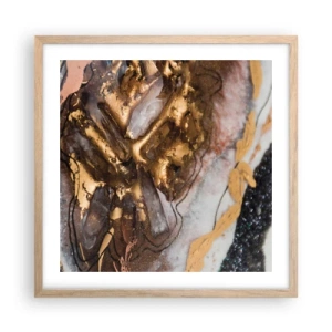 Poszter világos tölgy keretben - A föld eleme - 50x50 cm