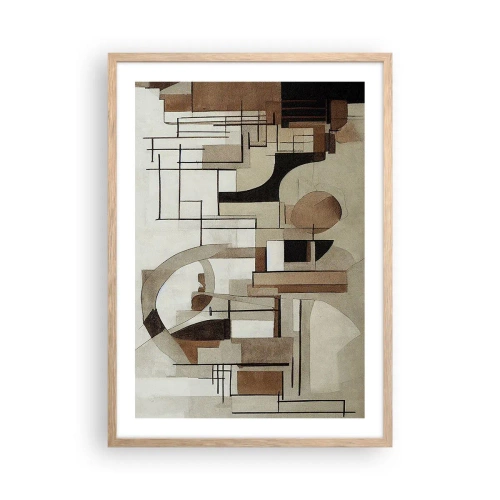 Poszter világos tölgy keretben - Városkép 2.0 - 50x70 cm
