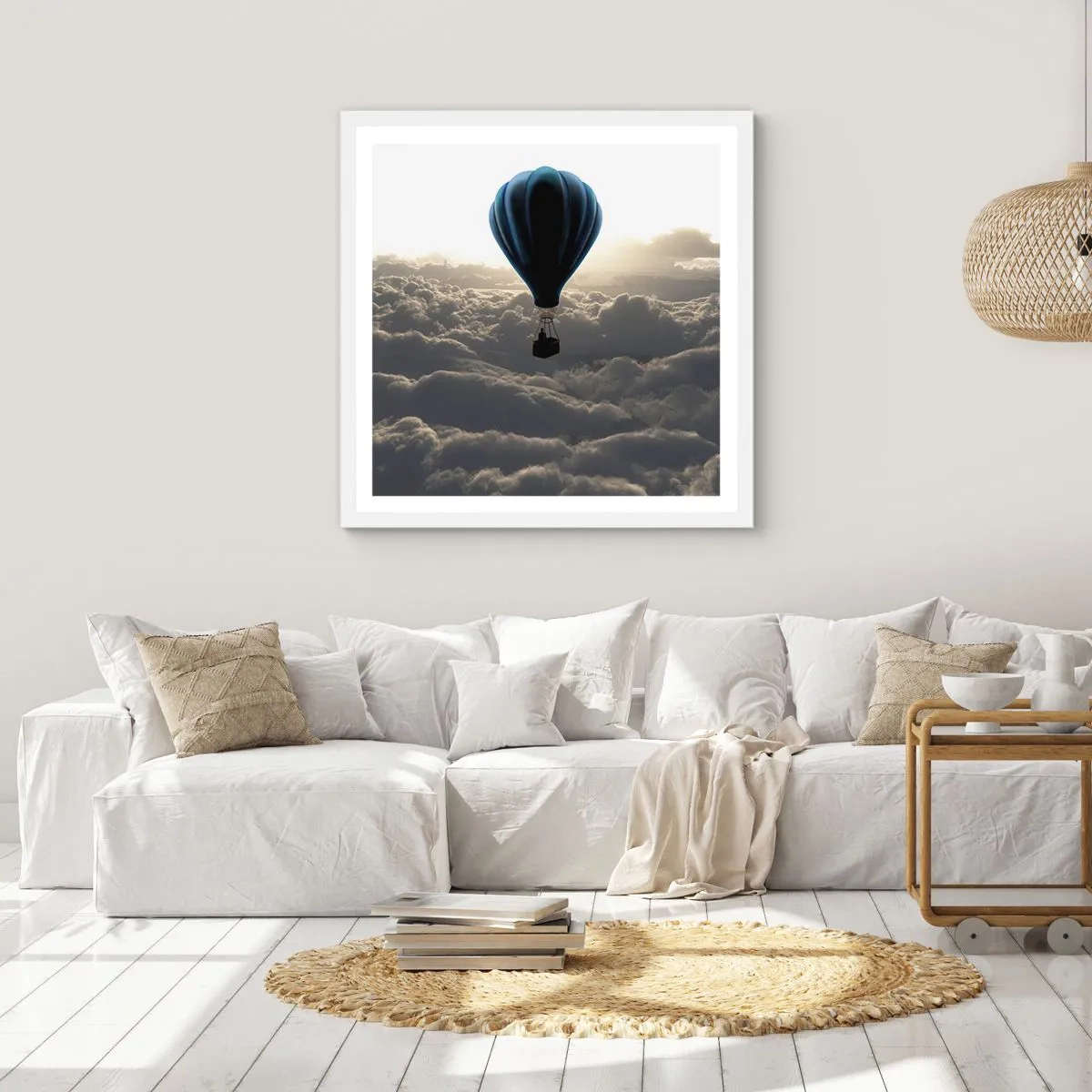 Poszter fekete keretben - Egy vándor a felhők felett - 30x30 cm