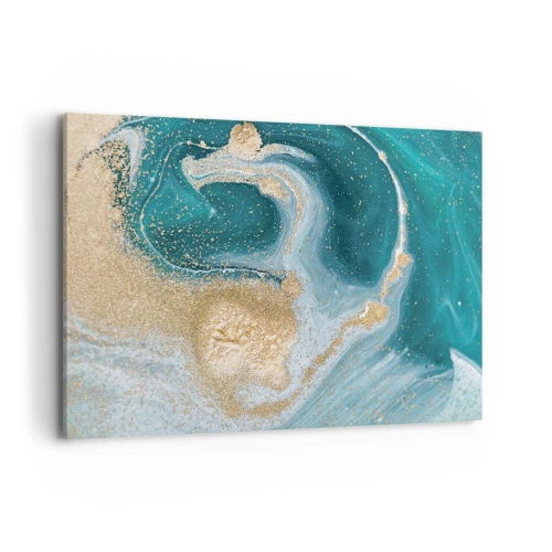 Vászonkép - Arany és türkiz örvénye - 100x70 cm