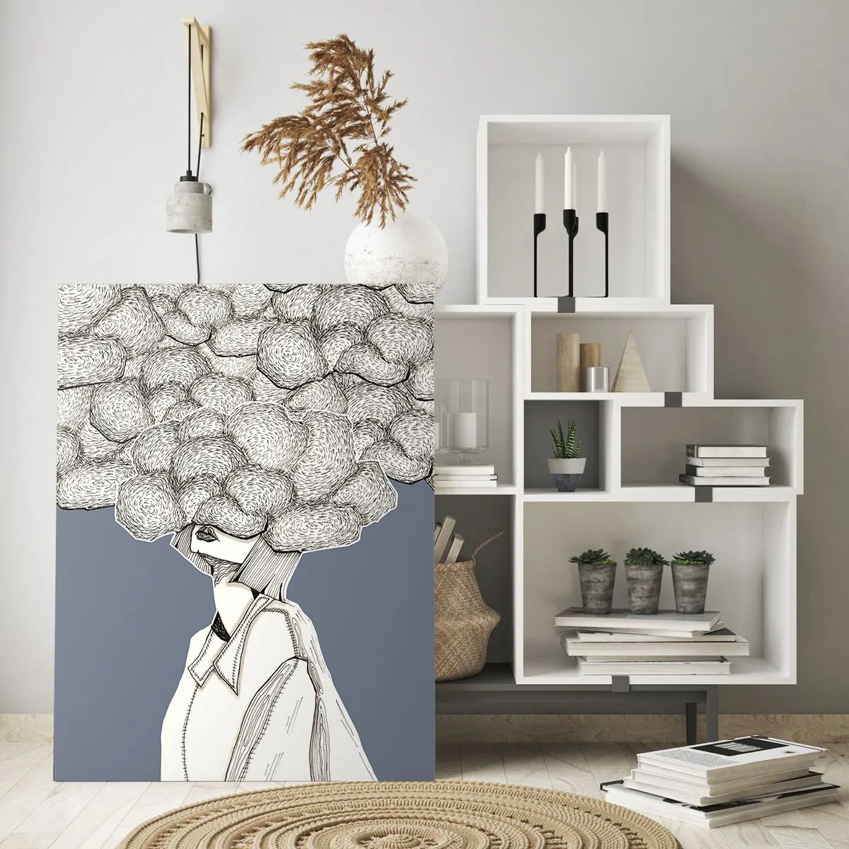 Üveg kép - Fejjel a fellegekben - 70x100 cm