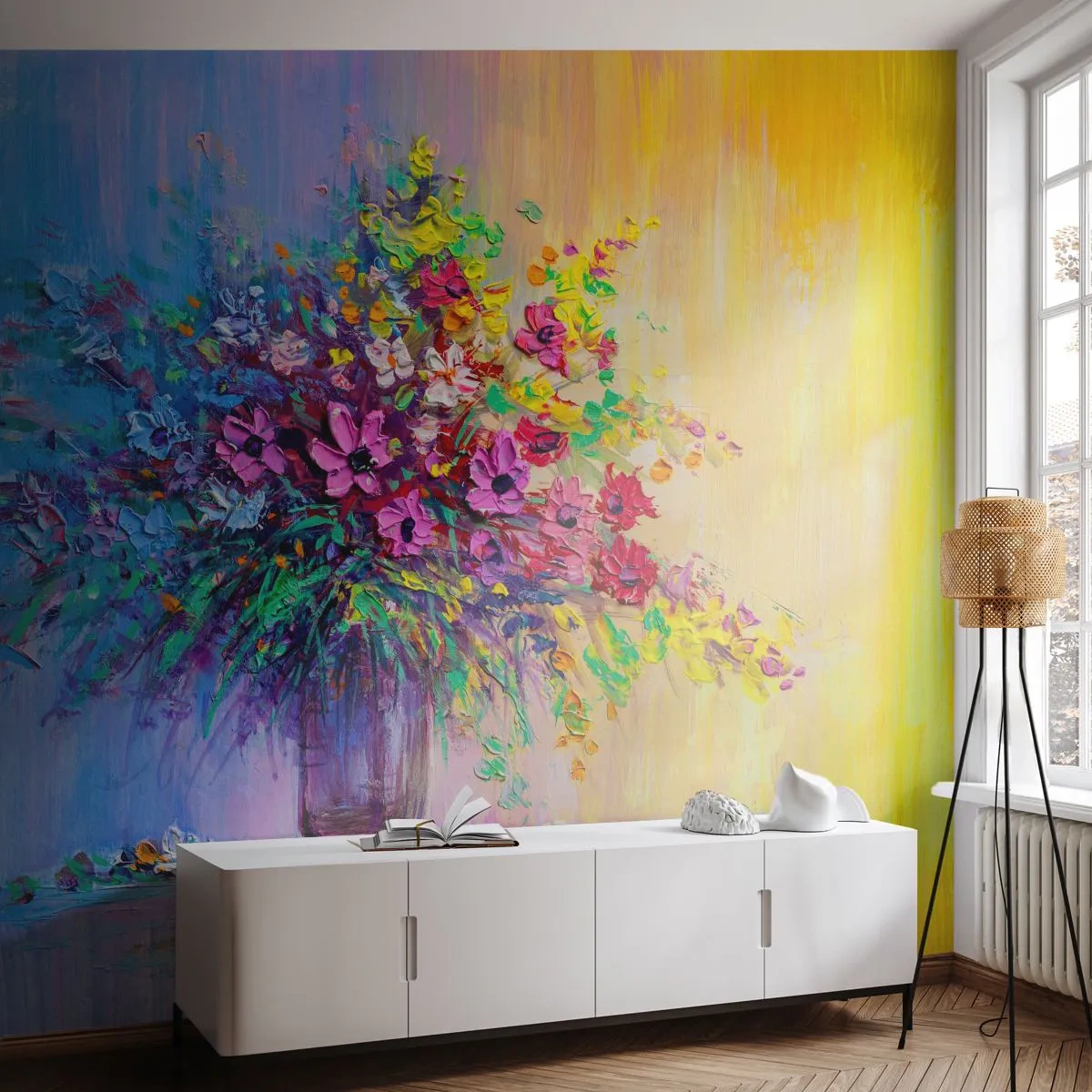 Fotótapéta Standard Eco - A rét nyári ajándéka - Virágok egy vázában, Darab, Csokor virág - 350x256 cm