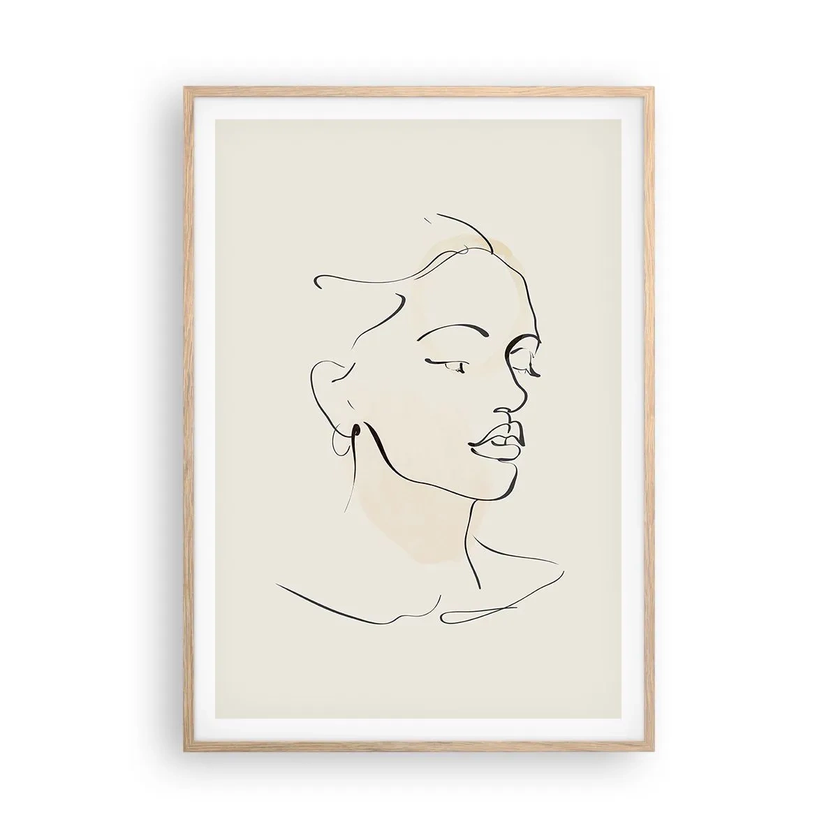 Poszter világos tölgy keretben - Bizonyos vonallal - 70x100 cm