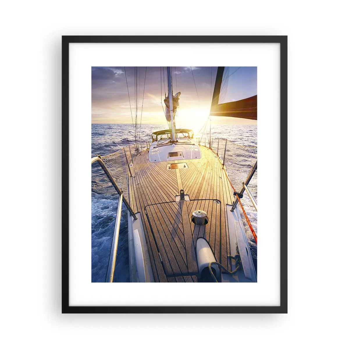 Poszter fehér keretben - Futás a hullámokon - 40x50 cm