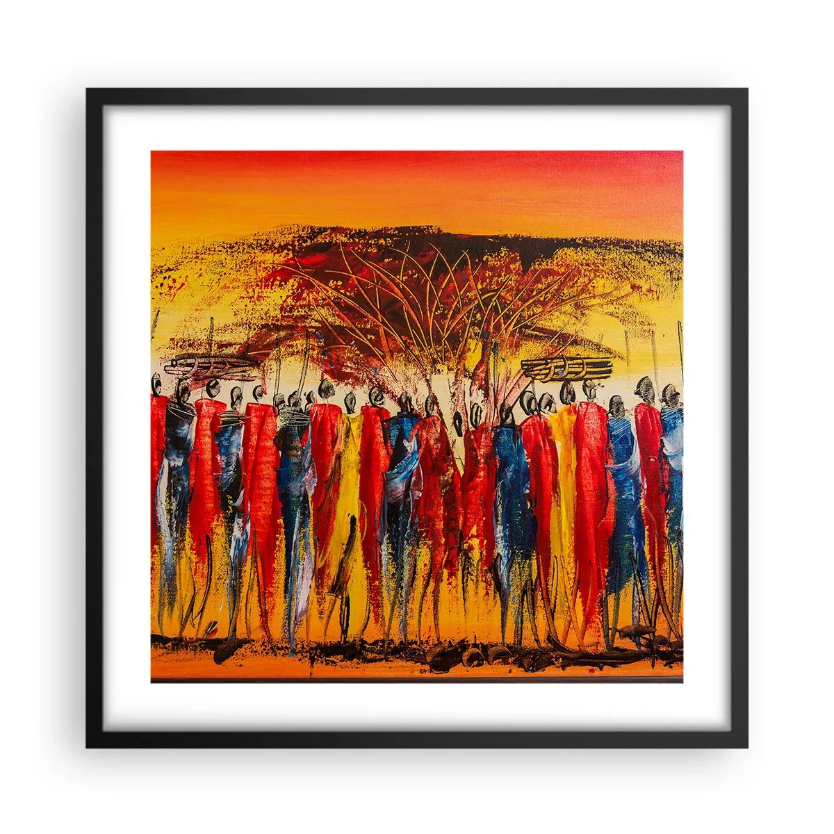 Poszter fehér keretben - Oda, oda, oda oda mennek - 50x50 cm