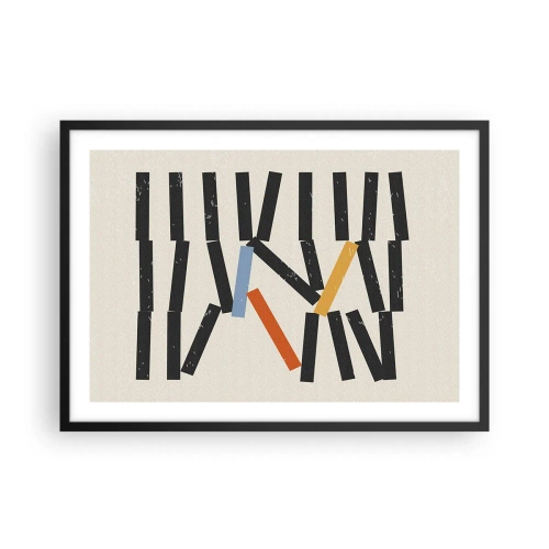 Poszter fehér keretben - Dominó - kompozíció - 70x50 cm