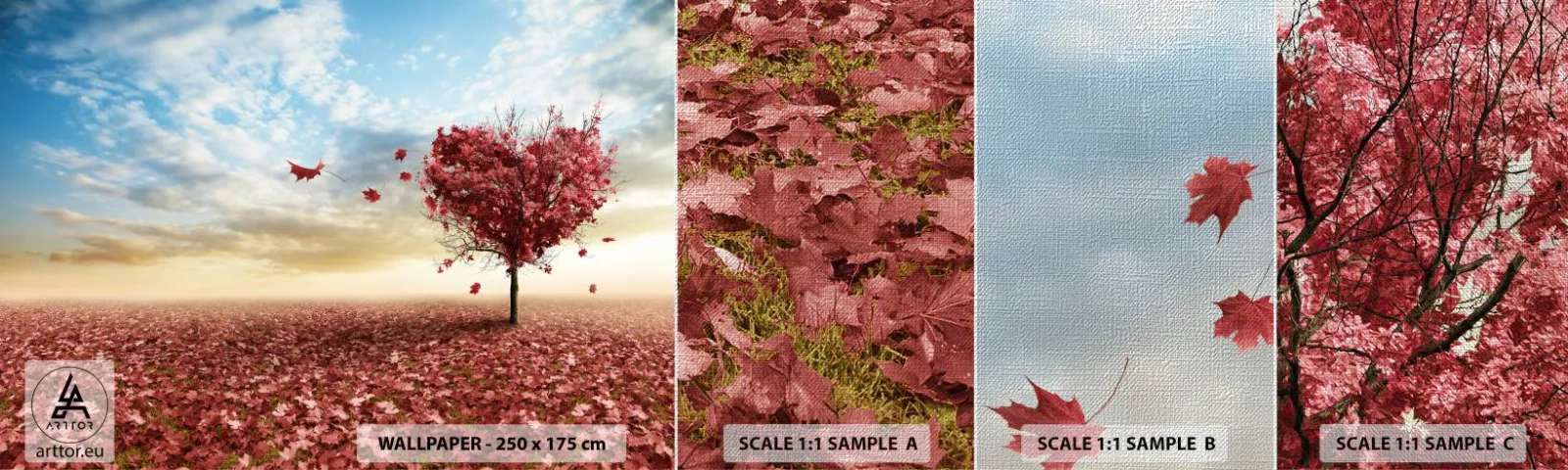 Fotótapéta Minta Premium Canvas - Szeresd meg az őszt - Tájkép, Grafika, Fa - 100x30 cm