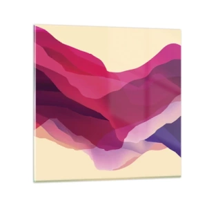 Üveg kép - Bíbor hullámok - 70x70 cm