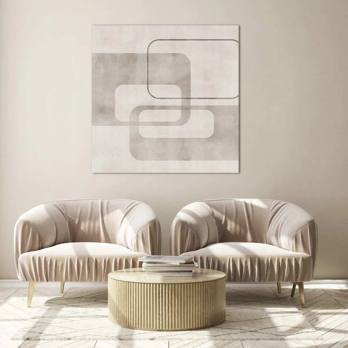 Üveg kép - Geometrikus fúga - 70x70 cm