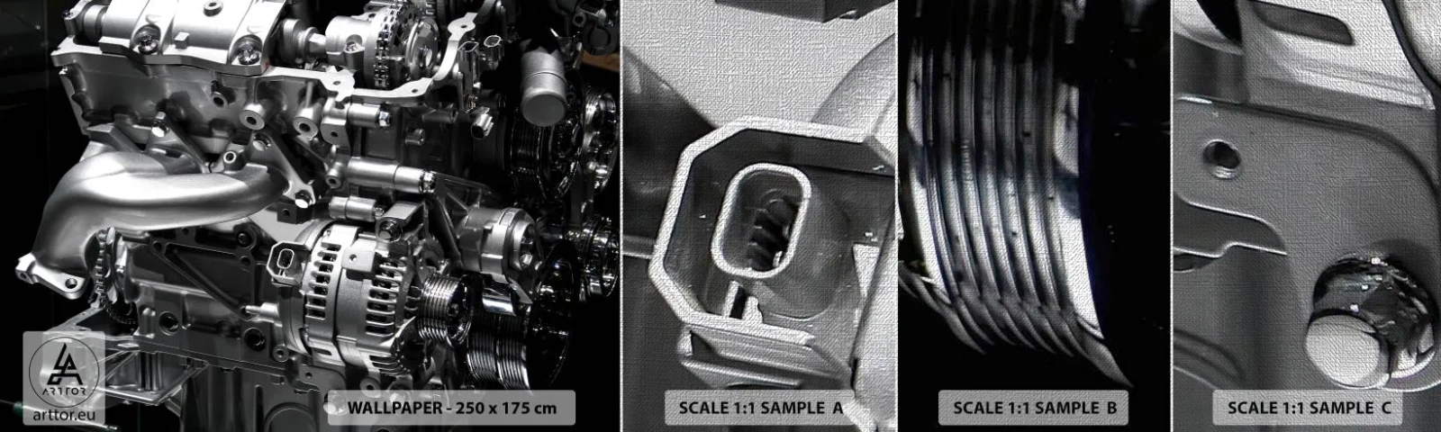 Fotótapéta Minta Premium Canvas - Acél, szép, erős - Autóipari, Autómotor, 3D - 100x30 cm